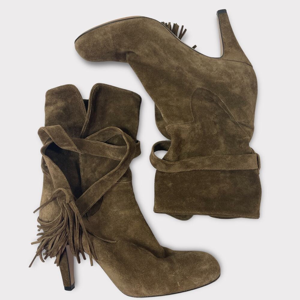 Chloe Brown Suede Heeled Boots